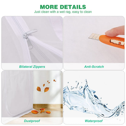 Reinforced Cat Screen Door, 35.5X82” Heavy Duty Pets Proof Screen Door with Bilateral Zipper, Prevent Dogs Cats Running Out from Home, Bedroom, Living Room, Kitchen Patio Doo