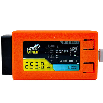 NerdMiner V2pro 250KH/s Upgrade from 78k to 250k Mini Lottery BTC Miner Solo Miner Smart Lucy Miner Win 6.25 BTC with Fan BTC Table Gadget