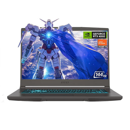 MSI 15.6" 144Hz FHD Thin Bezel IPS Gaming Laptop, AMD Ryzen 5 7535HS, NVIDIA GeForce RTX 4060, 32GB DDR5, 2TB NVMe SSD, Backlit Keyboard, WiFi 6E, Windows 11, Cosmos Gray, EAT Laptop Foldable Stand