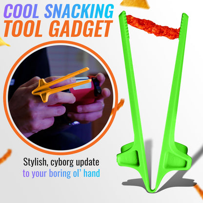 SNACTIV LITE Finger Chopsticks for Gamers 4PC NEON Bundle - As Seen on Shark Tank! The Official Snacking Tool of the Future - Enjoy Snacks and Chips with Ease - Innovative Gaming Snacking Solution