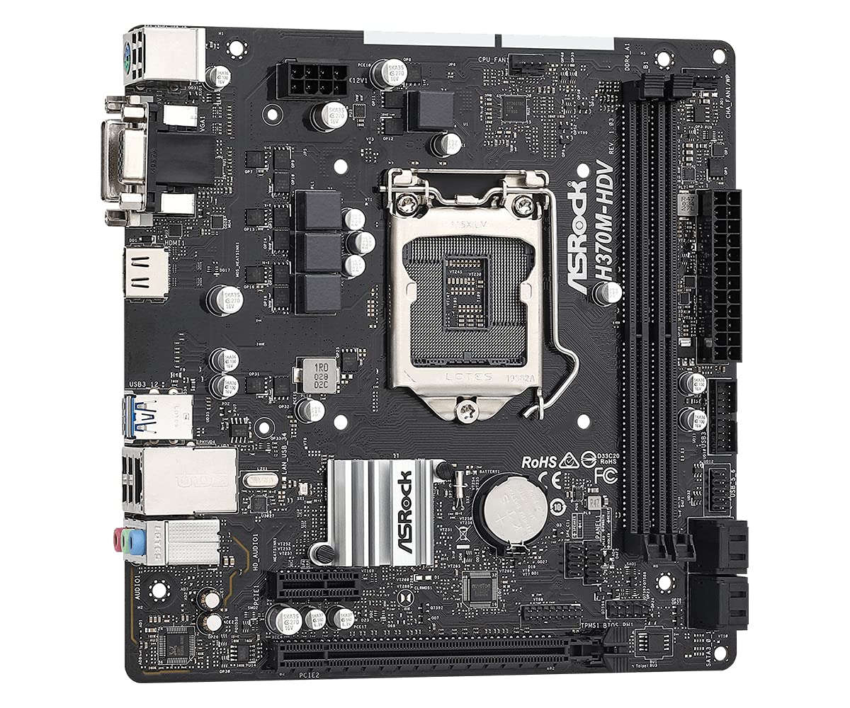 ASRock H370M-HDV LGA1151/ Intel H370/ DDR4/ SATA3&USB3.2/ Micro ATX Motherboard
