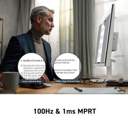 MSI PRO MP273QW E2 AMZ 27-inch IPS 2560 x 1440 (QHD) Computer Monitor, 100Hz, Adaptive-Sync, HDMI, VESA Mountable, Tilt, Speaker, 1ms, White