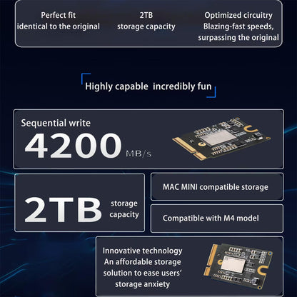 SPARKFLY 2TB Internal SSD for Mac mini M4, High-Speed Solid State Drive Expansion for Storage and Performance Upgrade