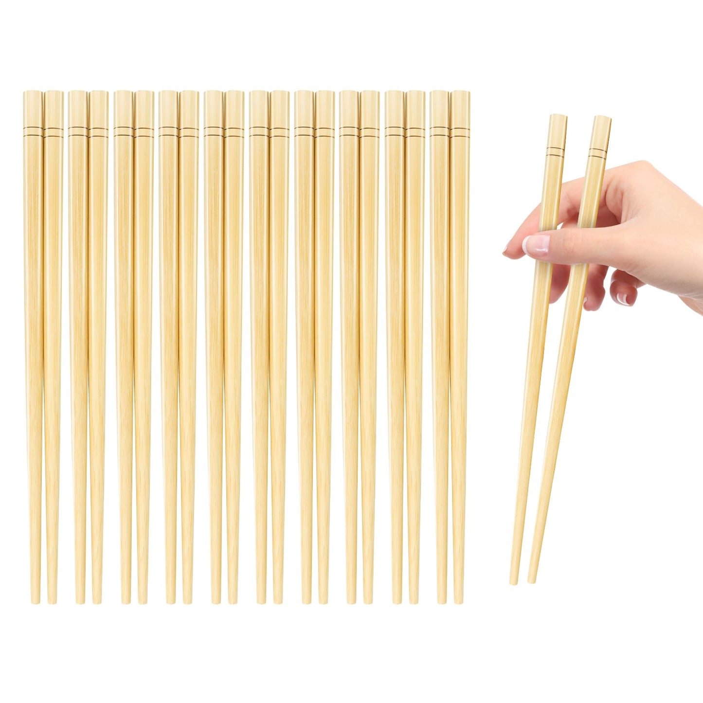 9.5 Inch X 5 Pairs Chopsticks,Reusable,Simplea and Minimalistic Design,More Size Choices 7"/9.5"/12"