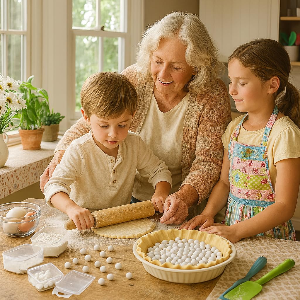Mrs. Andersons Backgewichte für Kuchen | Natürliche Keramikkugeln zum Blindbacken | Hitzebeständig, lebensmittelecht, einfach in der Anwendung | Verhindert Schrumpfen, Aufblähen und Blasenbildung | Einzeln beschwerte Kugeln