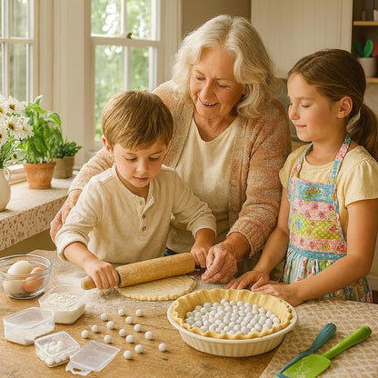 Mrs. Andersons Backgewichte für Kuchen | Natürliche Keramikkugeln zum Blindbacken | Hitzebeständig, lebensmittelecht, einfach in der Anwendung | Verhindert Schrumpfen, Aufblähen und Blasenbildung | Einzeln beschwerte Kugeln