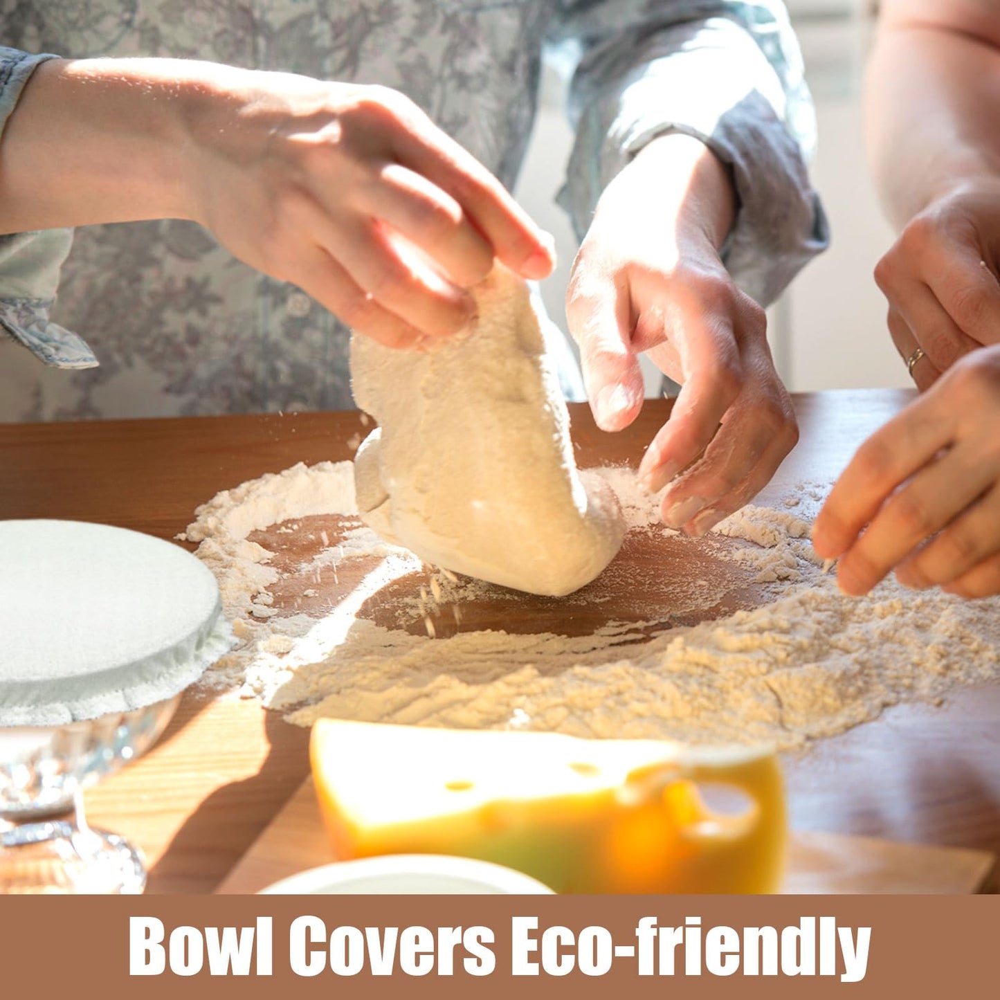 Patelai 10 Pcs Bowl Covers Reusable in 5 Size Stretch Cloth Fabric Elastic Food Storage Bowl Covers Bread Sourdough Lids for Proofing Food Fruits Leftover(Earth Tone Style)