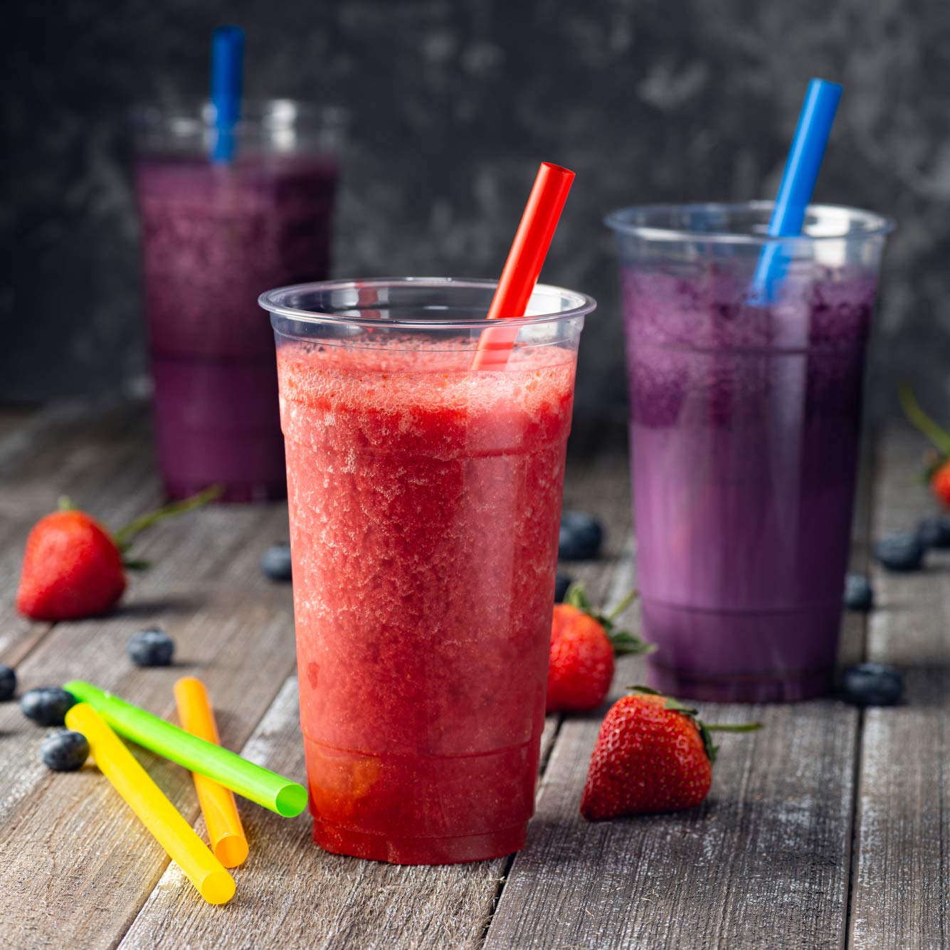 Clear Jumbo Smoothie Straws, Clear Disposable Wide-mouthed Large Milkshake Straws 9'' Inches High/Tall 100 pack