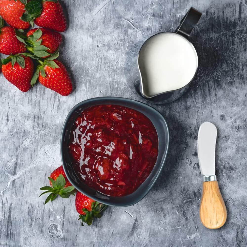 Kleines Frischkäse-Streichmesser-Set, 12,7 cm, aus Holz, Edelstahl, Buttermesser zum Streichen von Cocktails, Saucen, Dips, Vorspeisen, Marmelade, Gebäck, Sandwiches, Toast, Bagels, Wurst- und Käseplatten, Servierzubehör für Partys 