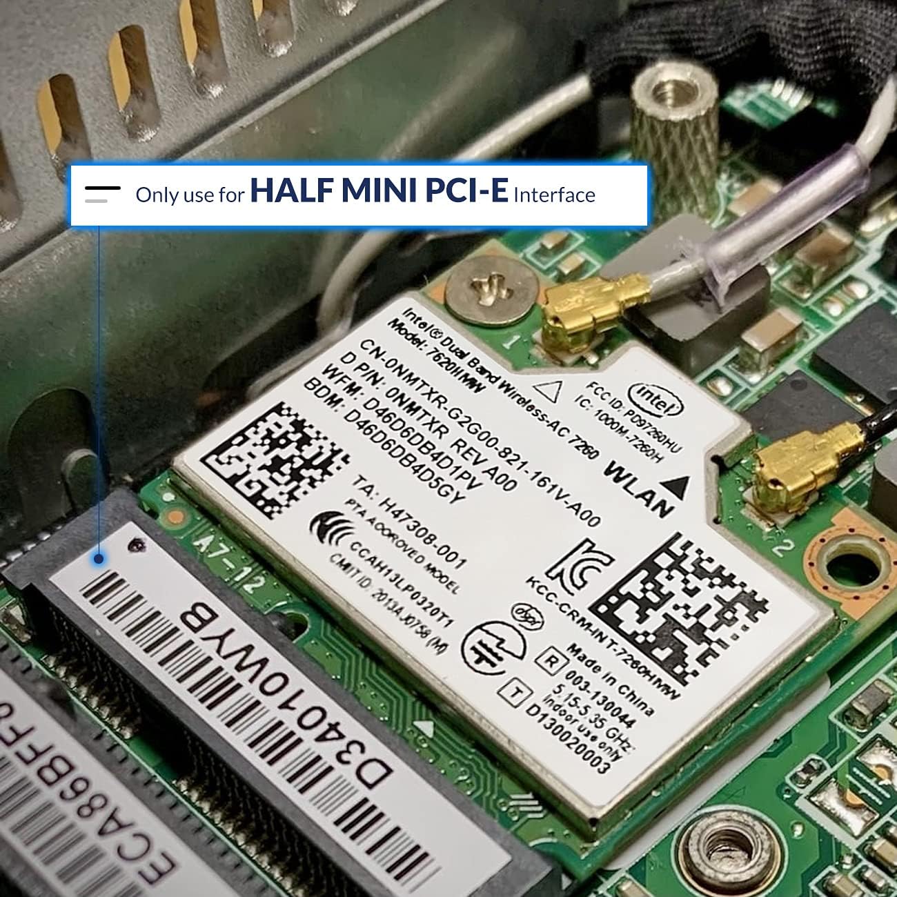 7260HMW 7260AC Dual-Band 867Mps Bluetooth 4.0 Notebook Wireless Network Card Mini PCI-E Interface