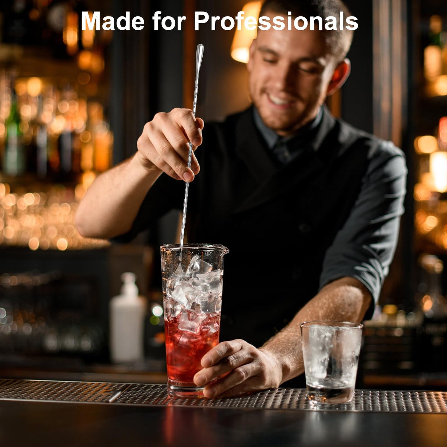 Muaoush 2 Pack Bar Spoon, Cocktail Stirrers, Long Spoons for Stirring, 12 Inch Professional Spiral Stir Spoon for Bartenders, Home Bar Mixing Cocktail Making (304 Grade)