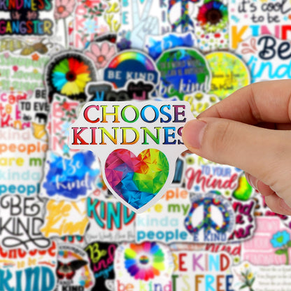 Sayglossy 500 Pcs Kindness Stickers Bulk Vinyl Be Kind Stickers Water Bottle Kindness Decals Waterproof Physical Therapy Motivational Encouraging Decals for Teens Adults Teacher