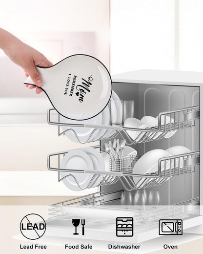 Ceramic Spoon Rest, Cooking Spoon Holder for Kitchen Counter/Stove Top/Dining Table Modern Farmhouse Decorative, Large (Blue)