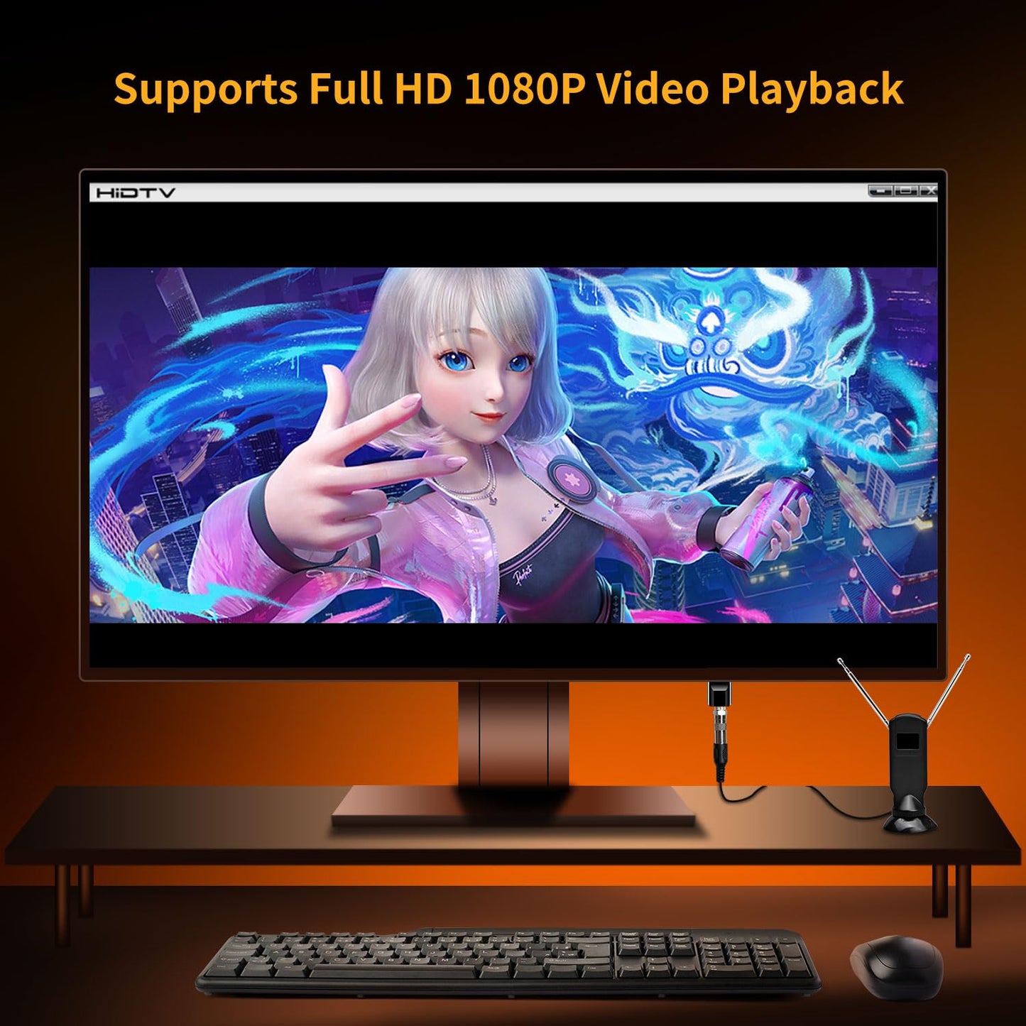 Mygica A681B USB 2.0 TV Tuner Card, ATSC HD Digital External HDTV Tuner Stick Dongle Adapter for Windows PC Computer + Laptop + Android TV - Black