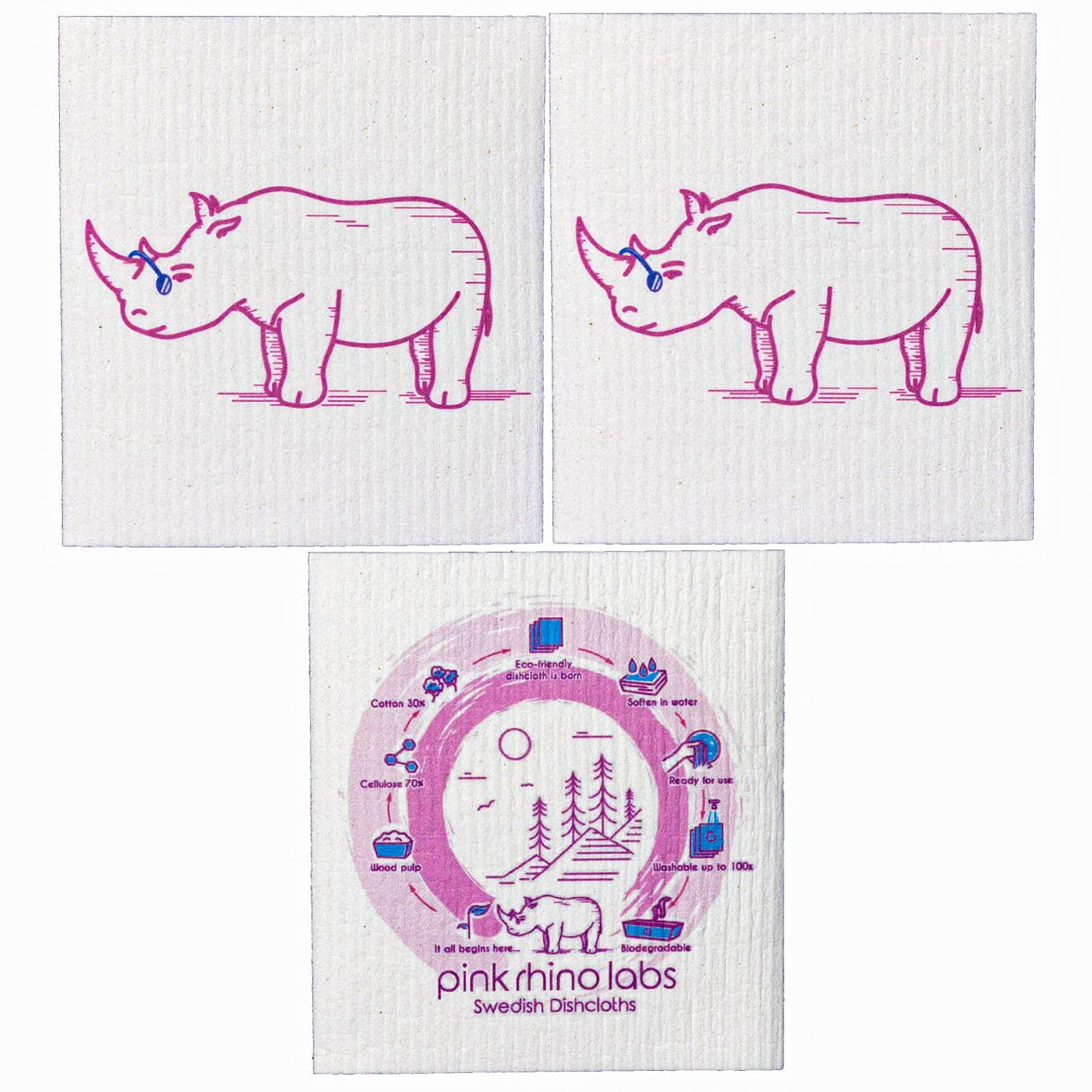 Schwedische Geschirrtücher – Umweltfreundliche, wiederverwendbare Küchentücher – 10er-Pack Reinigungstücher für Geschirr, Arbeitsflächen und Oberflächen – Super saugfähig, kompostierbar, Zero-Waste-Alternative