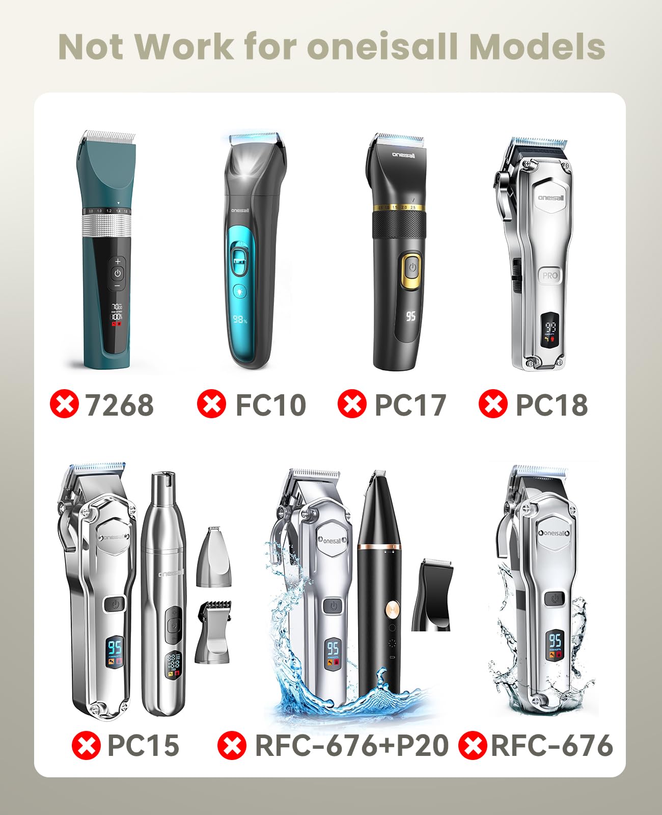 oneisall Low Noise Dog Clippers Replacement Charger Charging Cord for 26225202-003DE/P2/X3/X2/C61/N6/A11/K52NTS