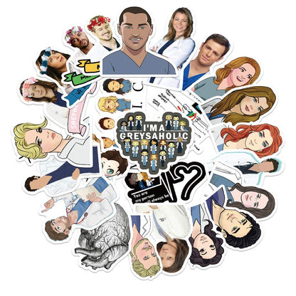 Stickers for The TV Show Greys Anatomy Funny Pack of 50 Stickers for Water Bottles,Hydroflasks,Cars,Phone,Computer,Laptop Sticker Decal Cute,Waterproof,Aesthetic,Trendy Stickers for Teens,Girls