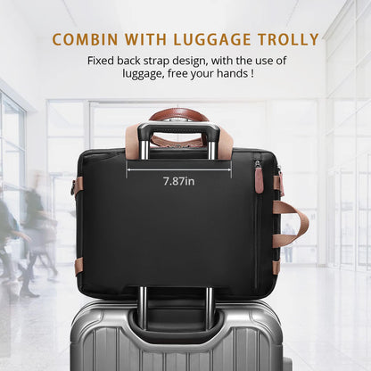 MOLNIA 3-in-1-Laptoptasche für Herren, 17,3-Zoll-Arbeitstasche für Herren, Laptop-Rucksack, Aktentasche, Umhängetasche, Computertasche für Laptops für Damen und Herren, Schwarz 