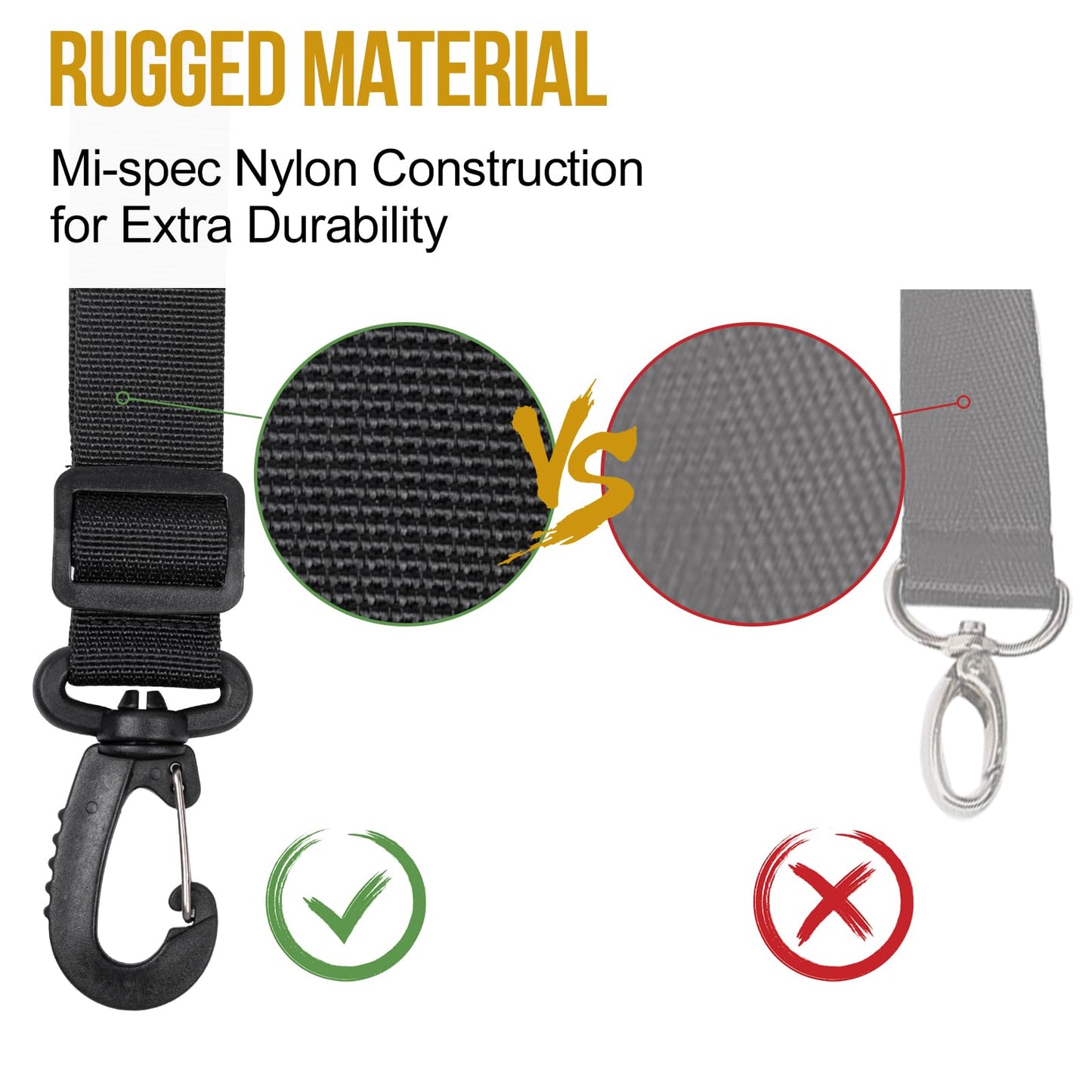 OneTigris Schultergurte, Ersatz-Verstellgurt für Aktentasche und Umhängetasche (2 Stück, Schwarz)