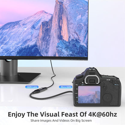 Micro HDMI to HDMI Adapter,4K@60Hz 3D 1080P Type D to A adapter cable supports Ethernet,3D,HDR and ARC,Micro HDMI to HDMI compatible with Raspberry Pi 5/4,Hero,cameras A6300 A6400,Yoga,ODROID etc