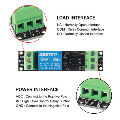 AITRIP 10PCS 5V One Channel Relay Module Relay Switch with OPTO Isolation High Low Level Trigger Compatible with Arduino Raspberry pi ARM AVR
