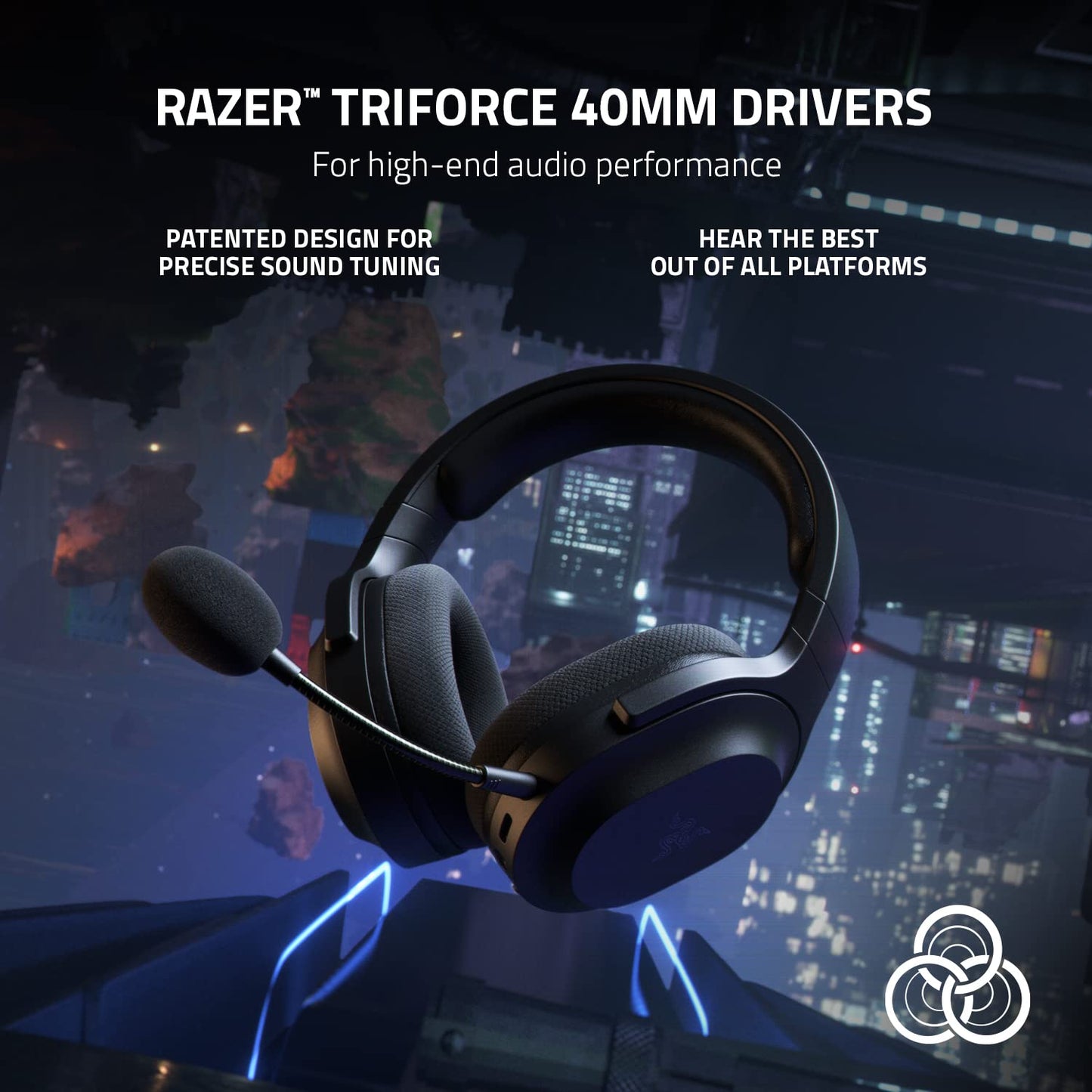 Razer Barracuda X Kabelloses Gaming- und Mobil-Headset (PC, PlayStation, Switch 2, Android, iOS): 2,4-GHz-Funkverbindung + Bluetooth – Leicht – 40-mm-Treiber – Abnehmbares Mikrofon – 50 Stunden Akkulaufzeit – Schwarz