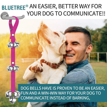BLUETREE Dog Doorbells Premium Quality Training Potty Great Dog Bells Adjustable Door Bell Dog Bells for Potty Training Your Puppy The Easy Way - 7 Extra Large Loud 1.4 DoorBells