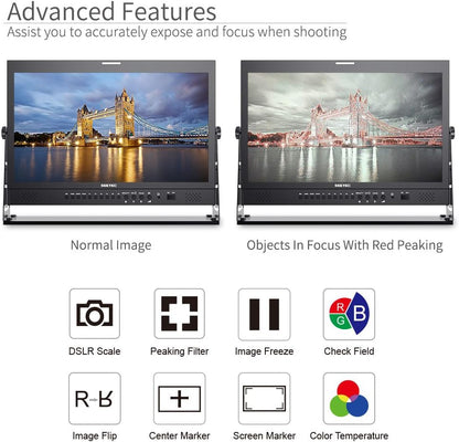 SEETEC P215-9HSD-192 21,5 Zoll LCD-Monitor für Broadcast-Produktionen, 3G SDI, 4K HDMI Ein- und Ausgang, IPS Full HD 1920x1080 