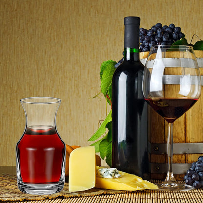 12 Pack Single Serving Wine Carafe Glass Small Mini Carafe Individual Wine Refill Decanter for Dinner Parties Tastings Bars Restaurants (6.5 oz)