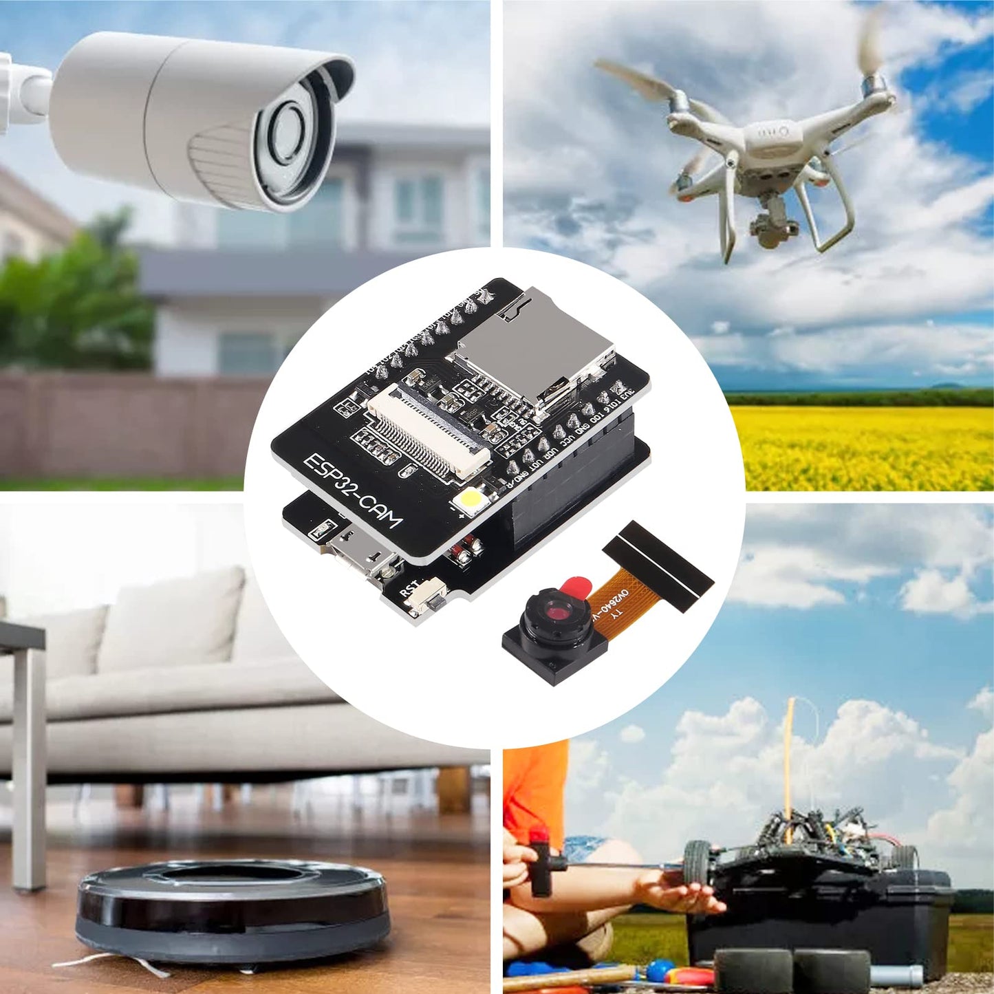 1PCS ESP32-CAM-MB, ESP32-CAM WiFi Bluetooth Board ESP32-CAM-MB Micro USB to Serial Port CH340G with OV2640 2MP Camera Module Dual Mode Compatible with Arduino IDE Arduino Raspberry Pi