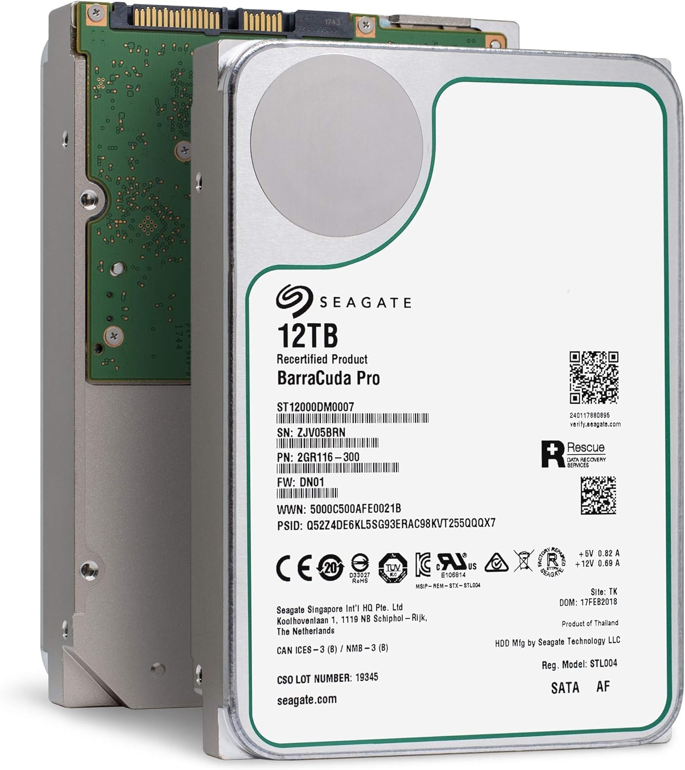 Seagate BarraCuda Pro 12TB Internal Hard Drive Performance HDD - 3.5 Inch SATA 6 Gb/s 7200 RPM 256MB Cache for Computer Desktop PC Laptop - Frustration Free Packaging (ST12000DM0007) (Renewed)