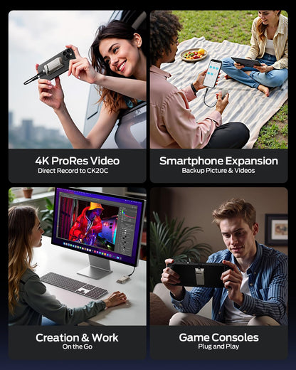 MOVE SPEED 512GB Portable SSD with Apple Find My Tracking & Magnetic Suction - 2060MB/s Read, iPhone 15/16/PC Compatible, Zinc Alloy Ultra-Light Design