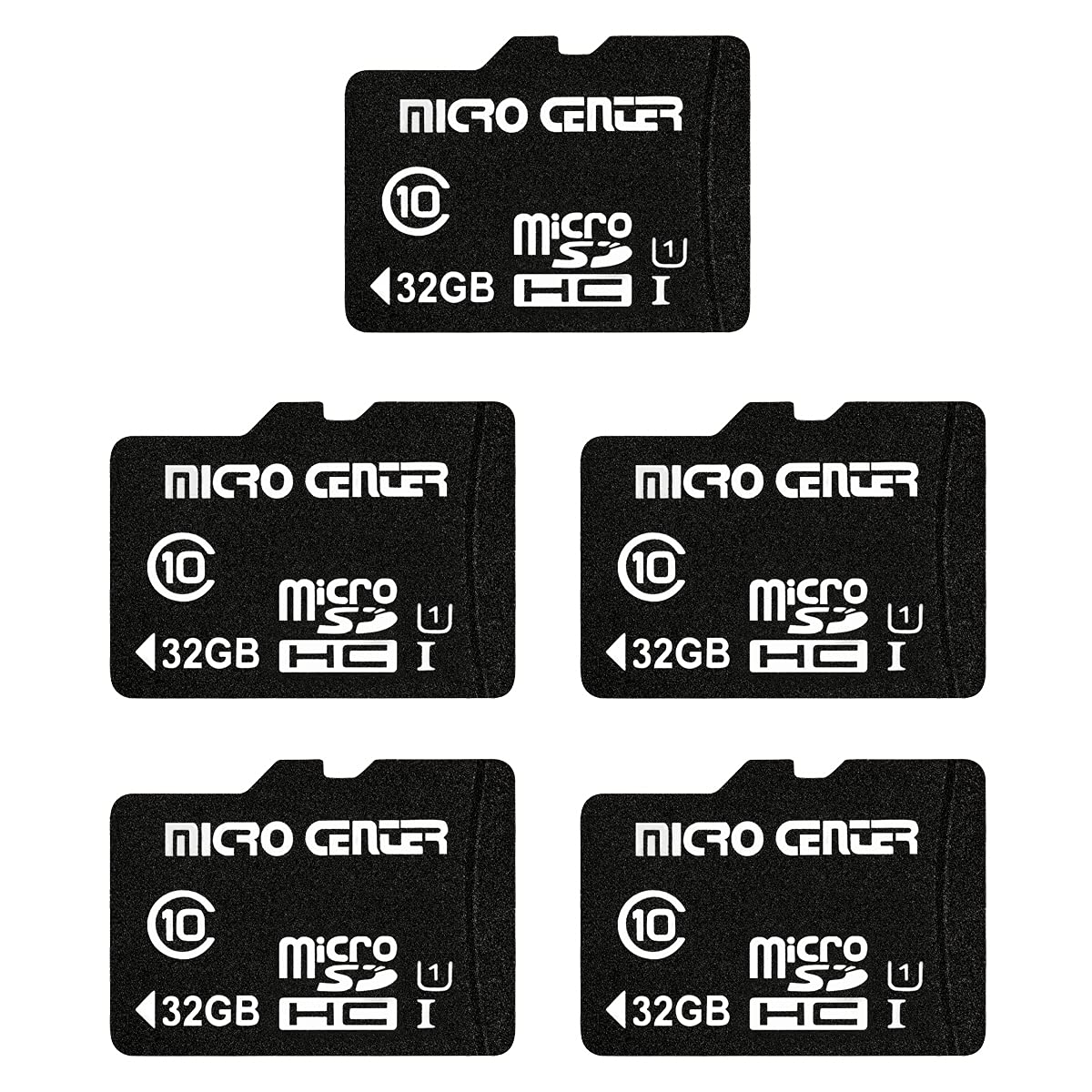 Micro Center 32GB Class 10 MicroSDHC Flash Memory Card with Adapter for Mobile Device Storage Phone, Tablet, Drone & Full HD Video Recording - 80MB/s UHS-I, C10, U1 (5 Pack)