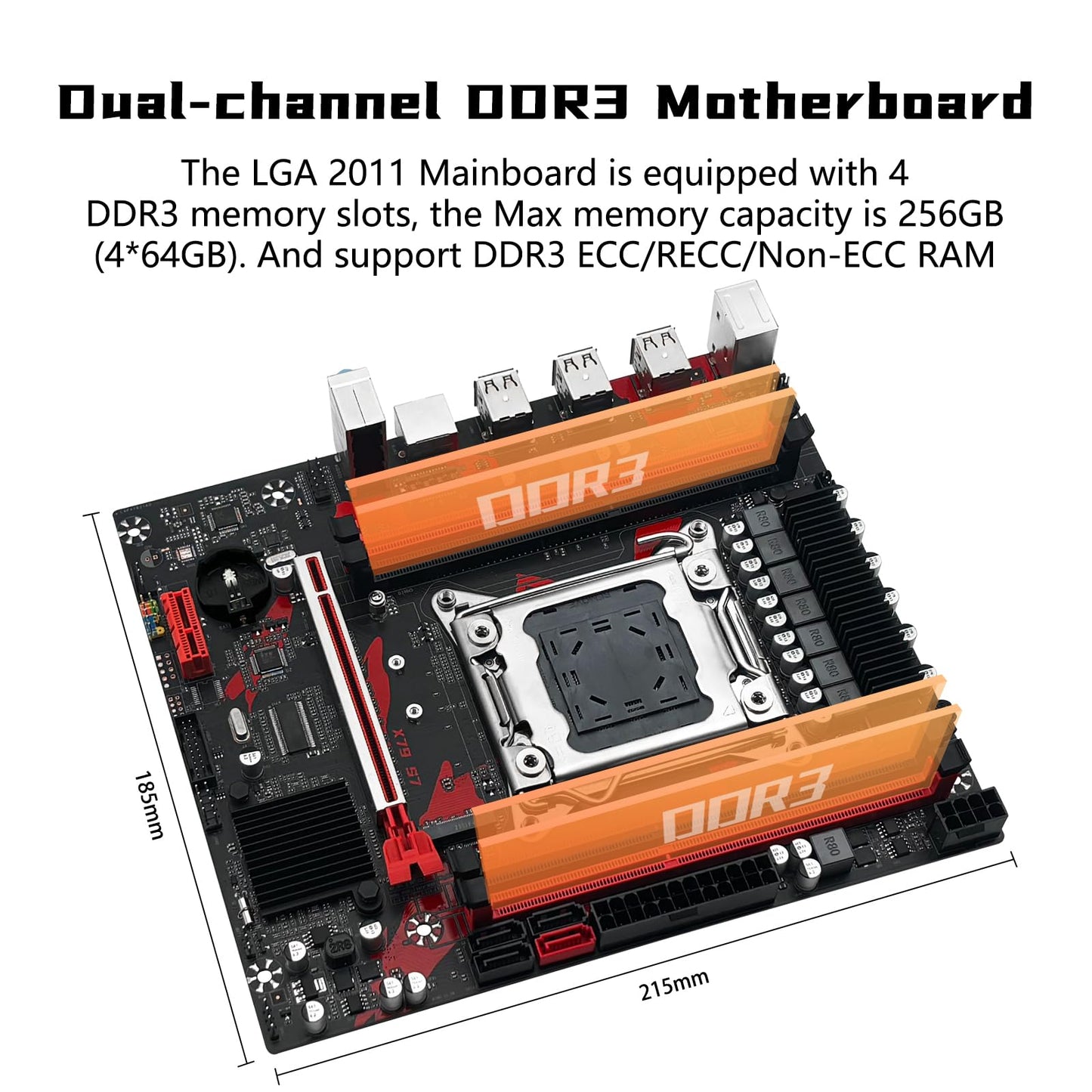 SHANGZHAOYUAN X79 S7 Gaming Motherboard LGA 2011 for Intel Xeon E5 E7, Core I7 Series CPUs, with DDR3 Slots max Support 256GB, NGFF/NVME M.2, SATA 3.0, PC Computer Server Mainboard
