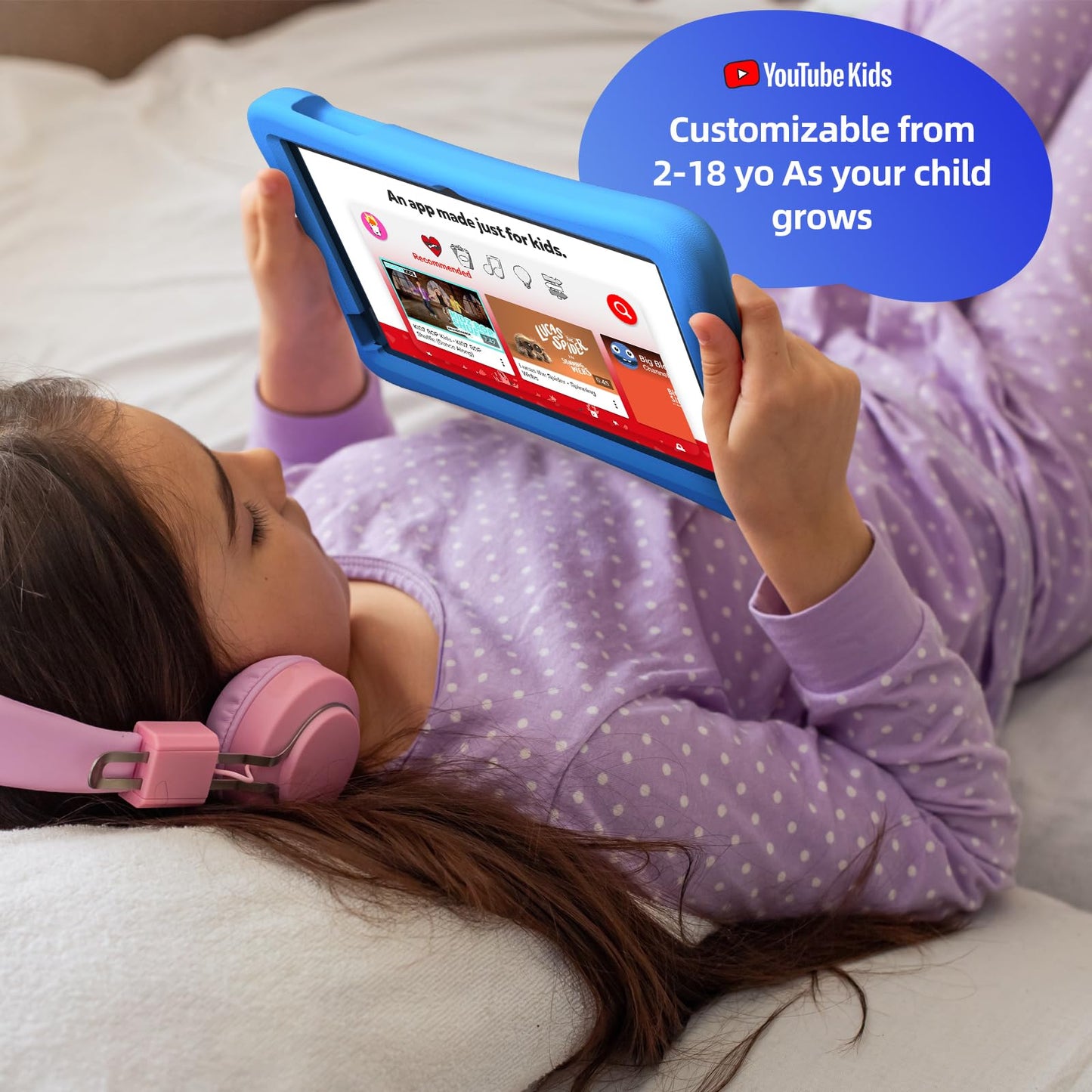 Plimpton 2025 – Verbessertes Kinder-Tablet, 10-Zoll-Android-15-Tablet mit Schutzhülle, Octa-Core-Prozessor, Google Kids Space, Kindersicherung, 4 GB RAM + 64 GB Speicher, WLAN, Bluetooth 5.3, YouTube – ideales Geschenk für Kleinkinder