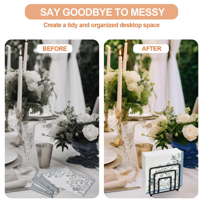 Serviettenhalter für den Tisch, moderner schwarzer Serviettenhalter aus Metall für Küchentische und Arbeitsplatten, Spender für Cocktailservietten aus Papier für den Innen- und Außenbereich von LAIHIFA