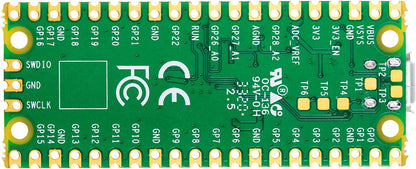Waveshare Raspberry Pi Pico Mikrocontroller-Board mit RP2040 Chip, Dual-Core Arm Cortex M0+ Prozessor, 264 KB SRAM, 2 MB Flash, 26x GPIO, SPI, I2C, UART, PWM, ADC, USB 1.1, inklusive Stiftleiste und Kabel 