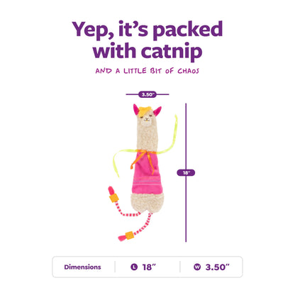 SmartyKat Leggy Llama Katzenminze Knisterndes Plüsch-Kickspielzeug für Katzen, Weicher, schlaffer Körper zum Raufen und für Hasentritte für Katzen und Kätzchen