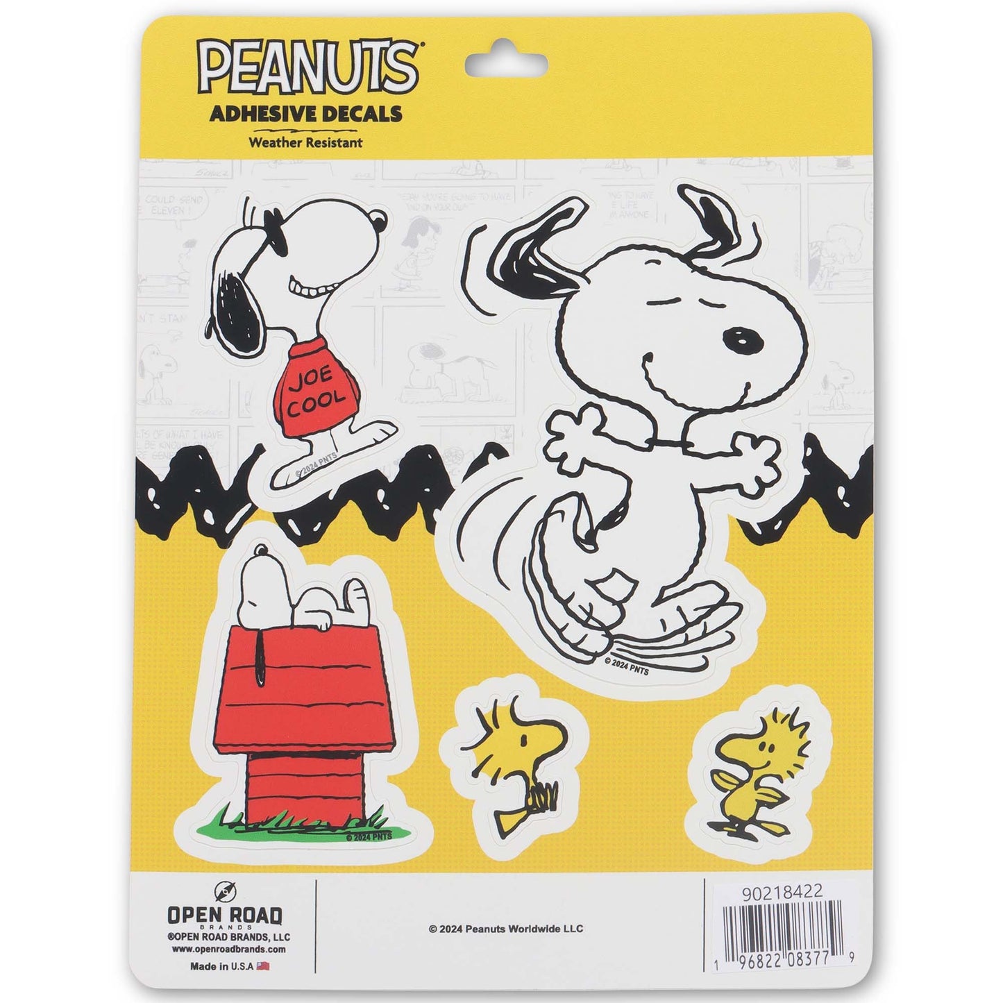 Peanuts Snoopy Adhesive Vinyl Decals - Fun Set of Snoopy Stickers for Car, Window, Water Bottle or Laptop