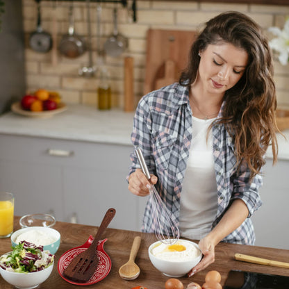 Ceramic Spoon Rest, Cooking Spoon Holder for Kitchen Counter/Stove Top/Dining Table Modern Farmhouse Decorative, Large (Blue)