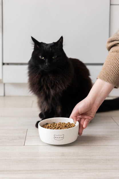 Birnenförmige Keramikschüssel, Fassungsvermögen: 2 Tassen, niedliches, schnurrbartfreundliches Geschirr mit Katzenmotiv, rutschfest, mikrowellen- und spülmaschinengeeignet, klein/mittel 