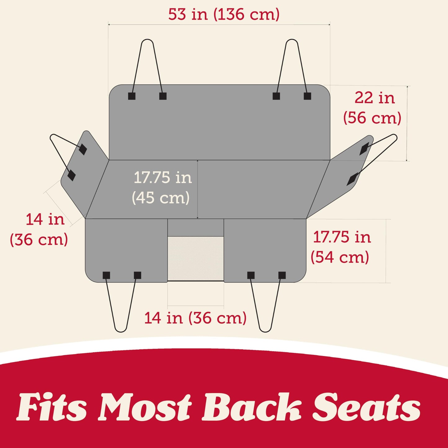 Lusso Gear Dog Car Seat Cover - Waterproof Non-Slip Car Back Seat Protector - Rear Car Seat Cover for Dogs - Universal Fit for Sedans Trucks SUVs - Scratchproof Backseat Car Cover - Machine Washable