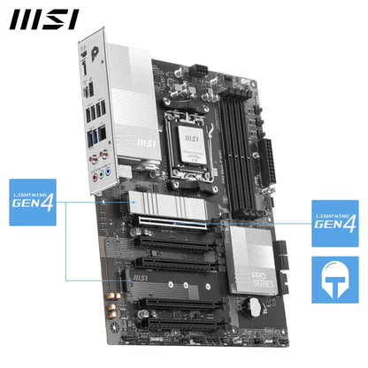 MSI PRO B840-P WiFi-Mainboard, ATX – Unterstützt AMD Ryzen 9000/8000/7000 Prozessoren, AM5 – DDR5-Speicher-Boost (übertaktbar auf über 8000 MT/s), PCIe 4.0 x16, M.2 Gen4, Wi-Fi 7, 2,5G-LAN
