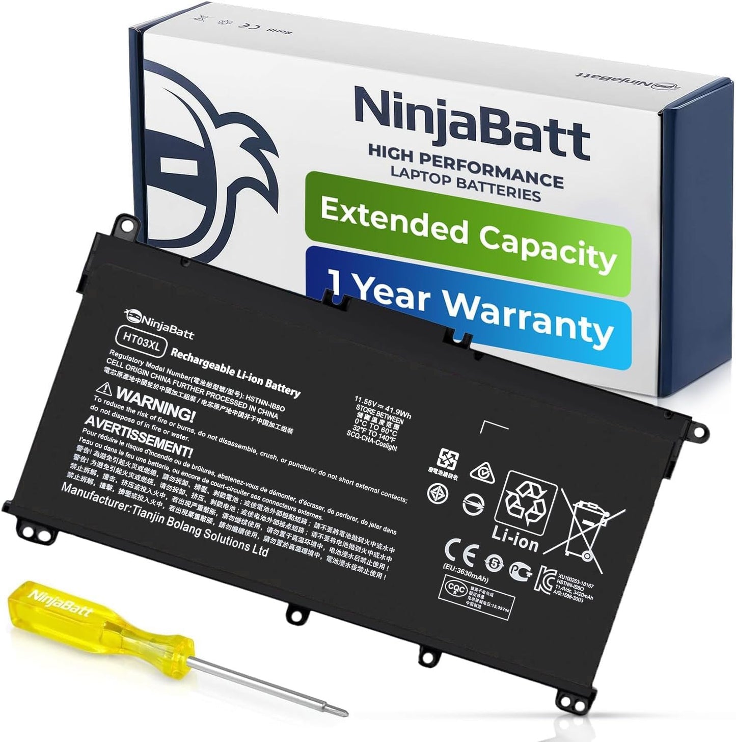 NinjaBatt HT03XL Battery for HP L11119-855 HW03XL Pavilion 15-DB Series14M-DH0003DX 14M-DH1003DX 15T-CS200 15-DY0013DX 15-DY1023DX 15-DY1751MS 15-CS3073CL