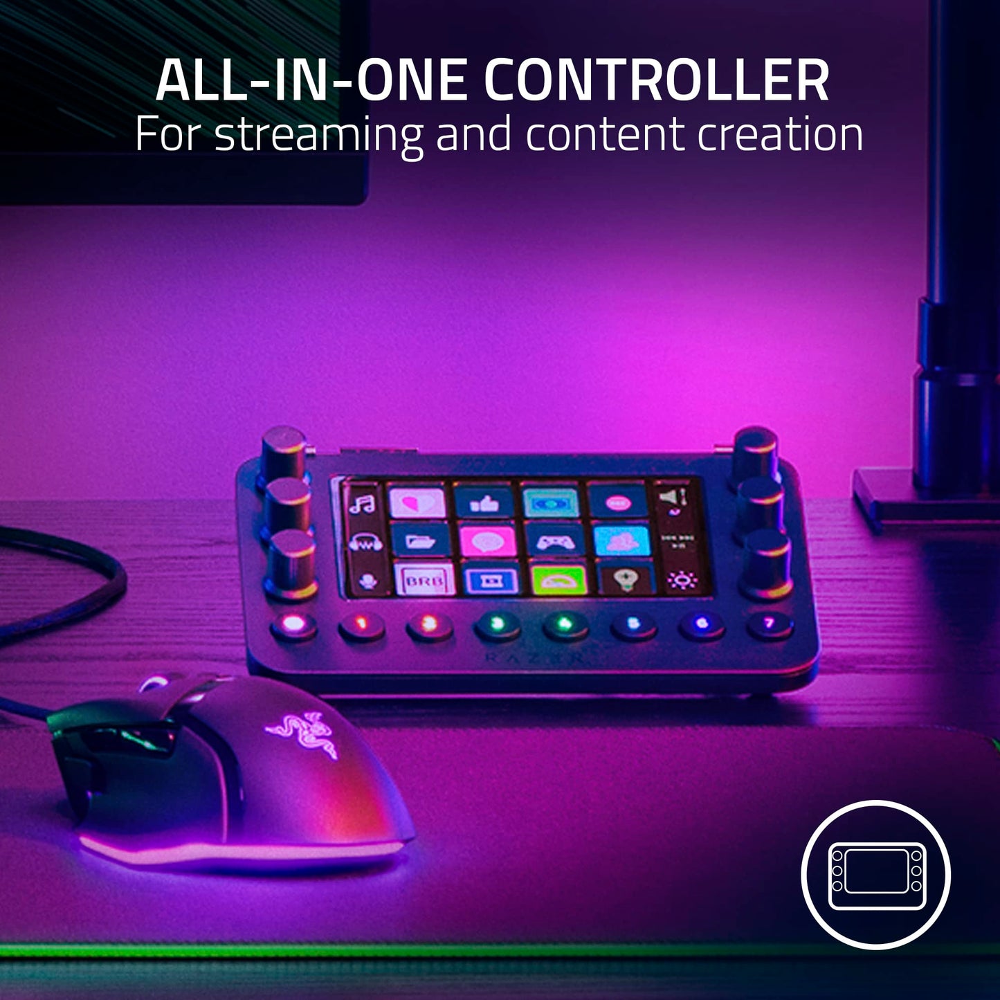 Razer Stream Controller: All-In-One Keypad for Streaming - 12 Haptic Switchblade Keys - 6 Tactile Analog Dials - 8 Programmable Buttons - Designed for PC & Mac Compatibility