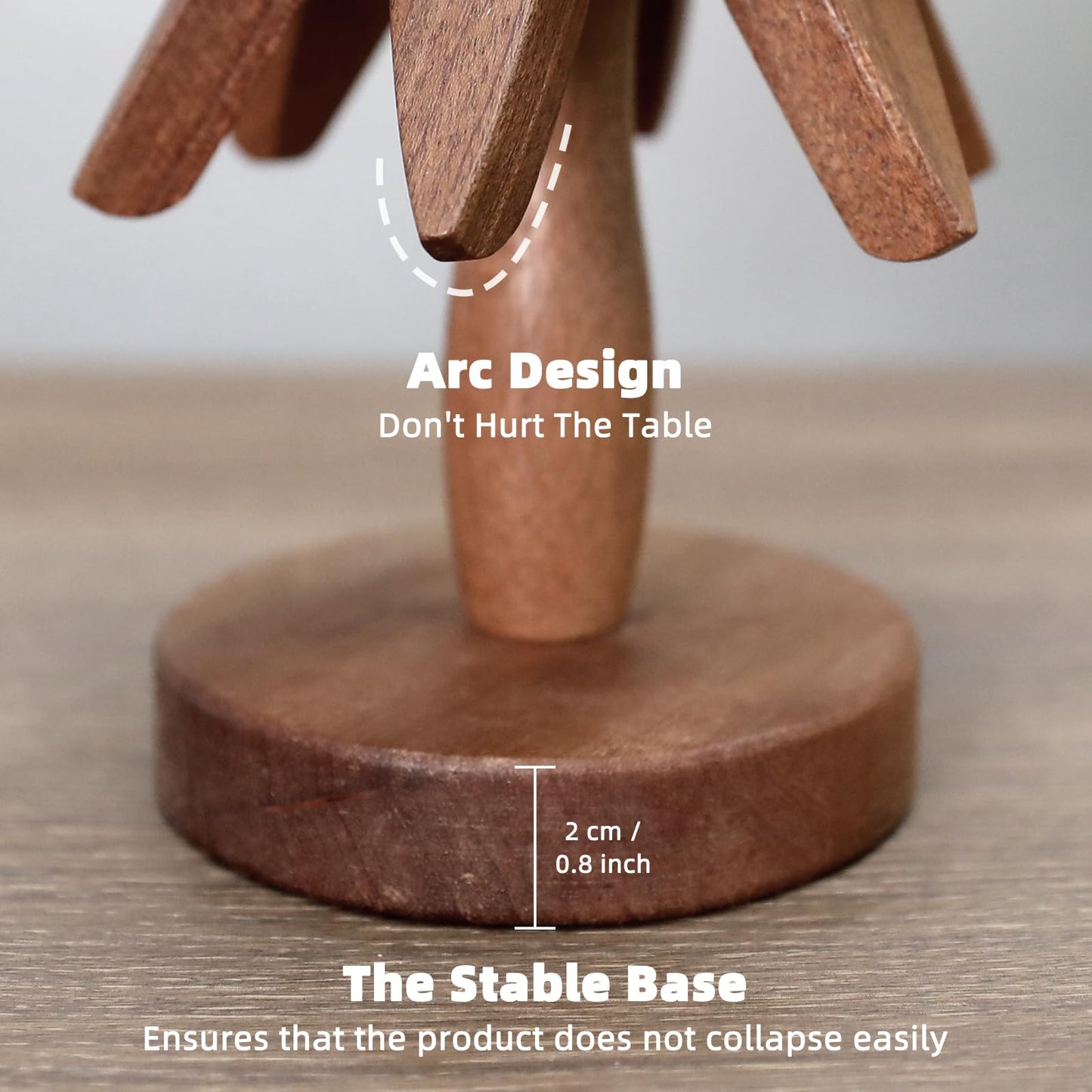 Quelgt Tree Shape Trivets - 3 Wooden Trivet + 1 Stand for Kitchen Decor