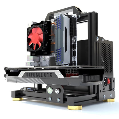 PC Test Bench Open Frame Computer Case, DIY Motherboard Case Rack Aluminum Chassis Support ITX/MATX/ATX(ATX) 120 240 360 Liquid Cooling Vertical Overclocking