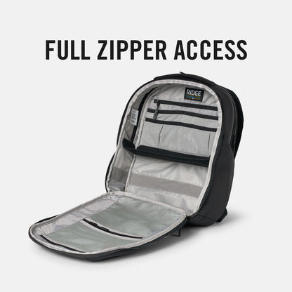 Ridge Commuter Pro Backpack - Weatherproof 840D Ballistic Nylon Laptop Bag, Fits 16" Laptop, Tech Organizer Travel Backpack (Royal Black)