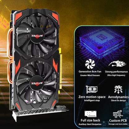 SURALLOW RX 580 8GB Grafikkarte, 2048SP, GDDR5, 256 Bit Grafikkarte für Gaming-PC, PCIE 3.0, Twin Freeze Lüfter Computer-Grafikkarte mit HDMI/DP/Anschlüssen