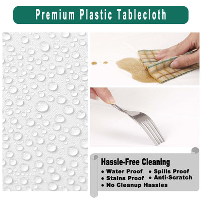 PARTY ULYJA Orangefarbene Plastiktischdecken, 2er-Pack, Einweg-Tischdecken, 54 x 108 Zoll, PEVA, Herbstfarben, für Grillpartys, Picknicks, Geburtstage, Hochzeiten, rechteckige Tische (8 Fuß). 